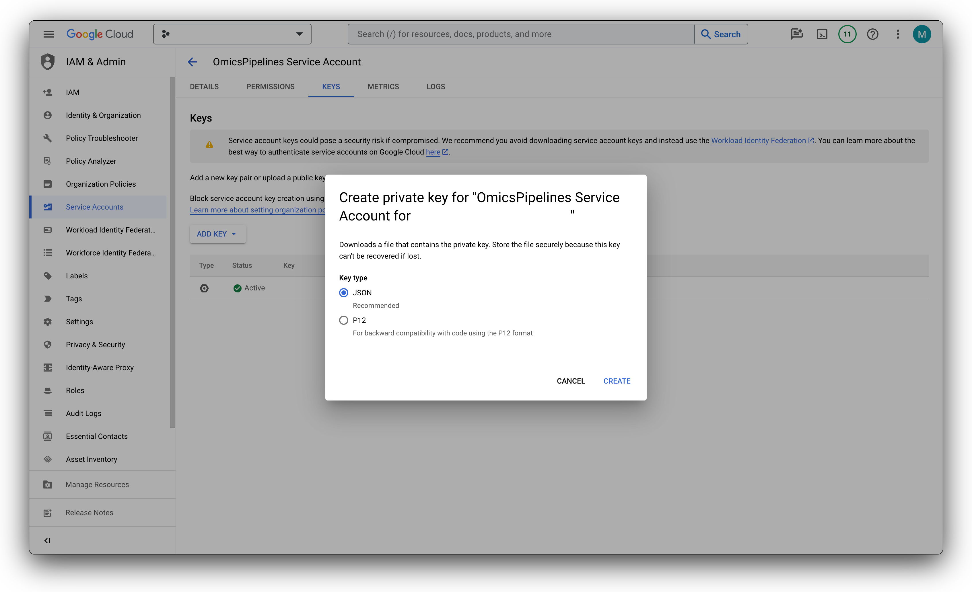 Google Cloud IAM Console