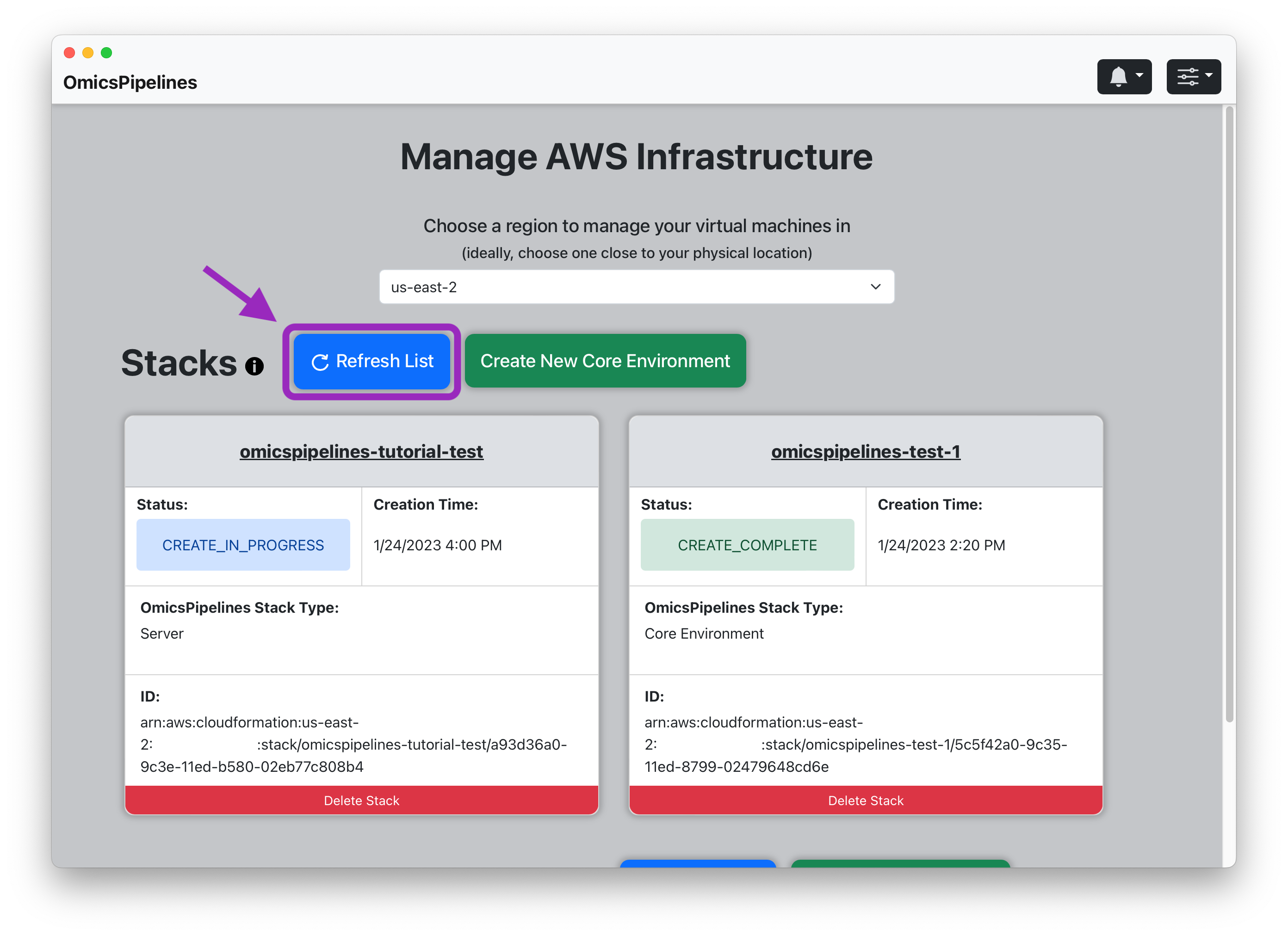 Amazon Web Services refresh virtual machine