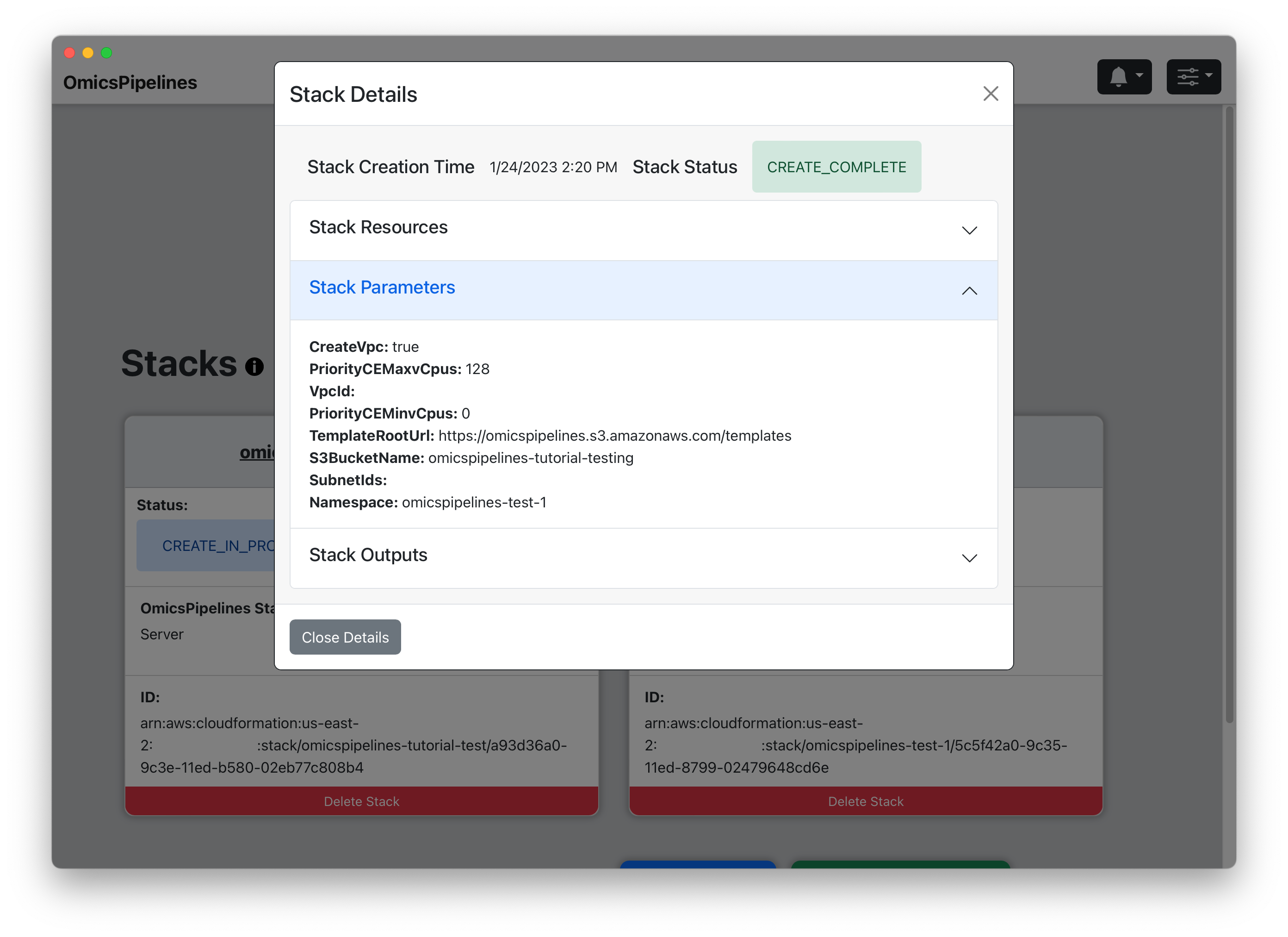 Stack Parameters